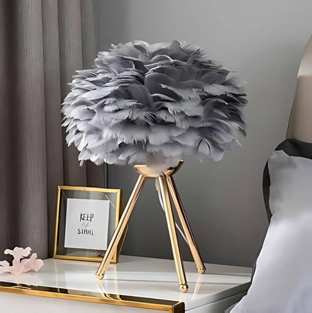 Vynex – Luxury Table Lamp with Soft Feathers