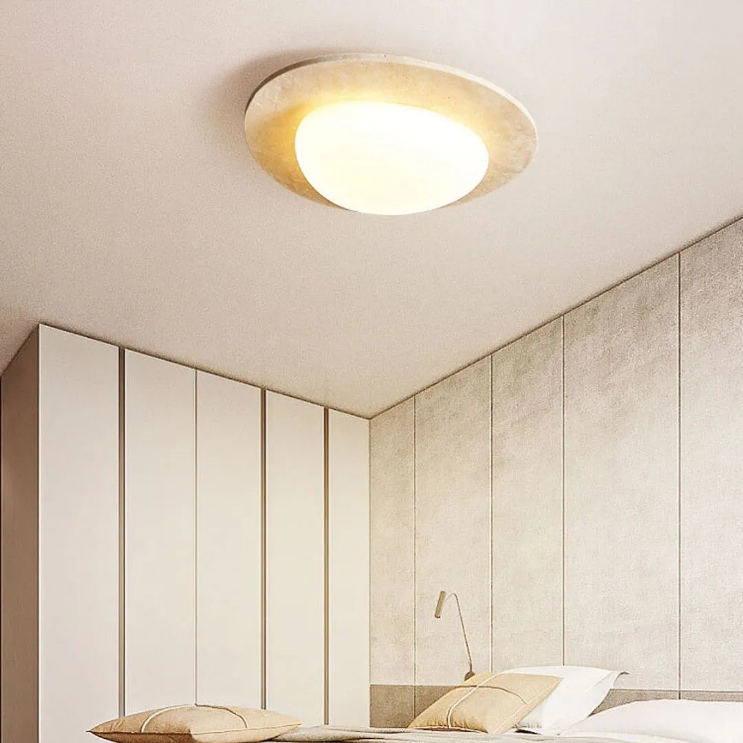 Calla – Cream Travertine LED Ceiling Light