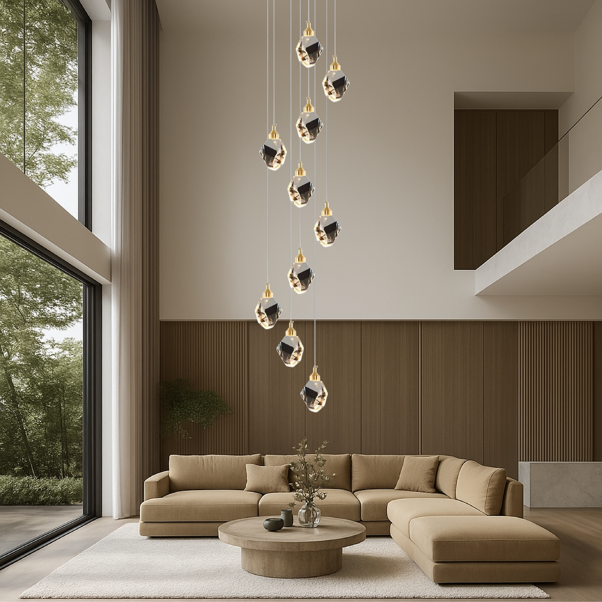 Aurevia – Crystal Chandelier 10 Light Points Staircase