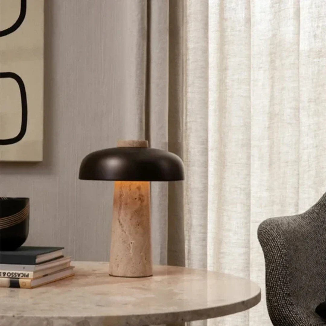 Artemis - Luxury Travertine LED Table Lamp