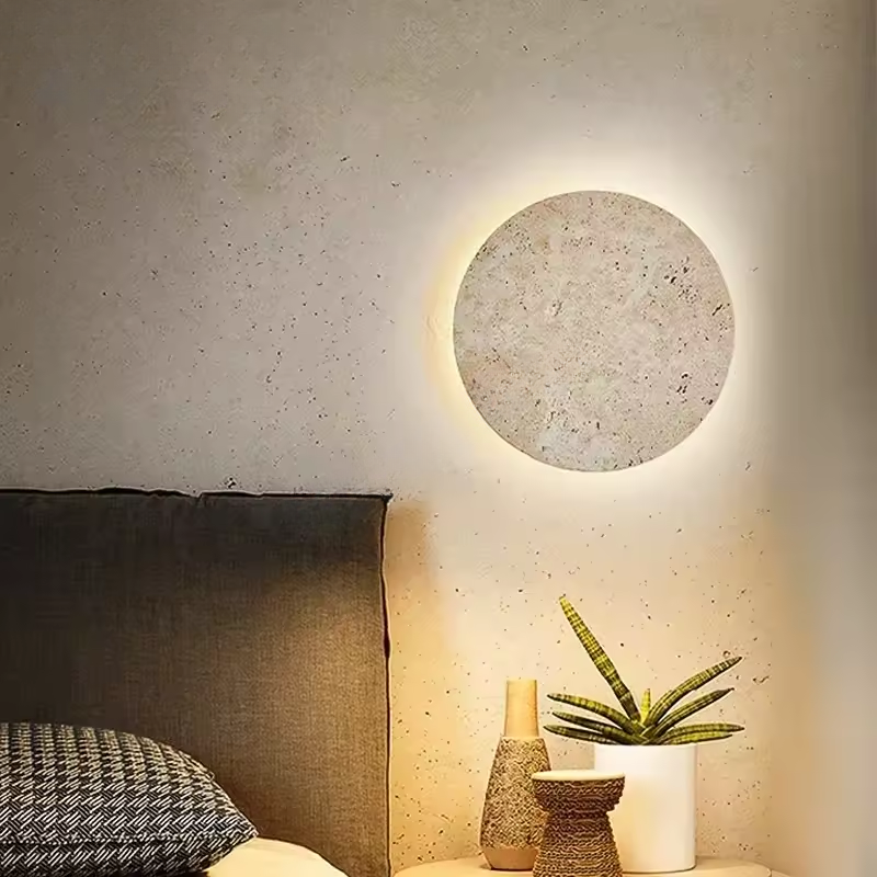 Avernia – Wabi-Sabi Travertine Natural Stone Wall Lamp