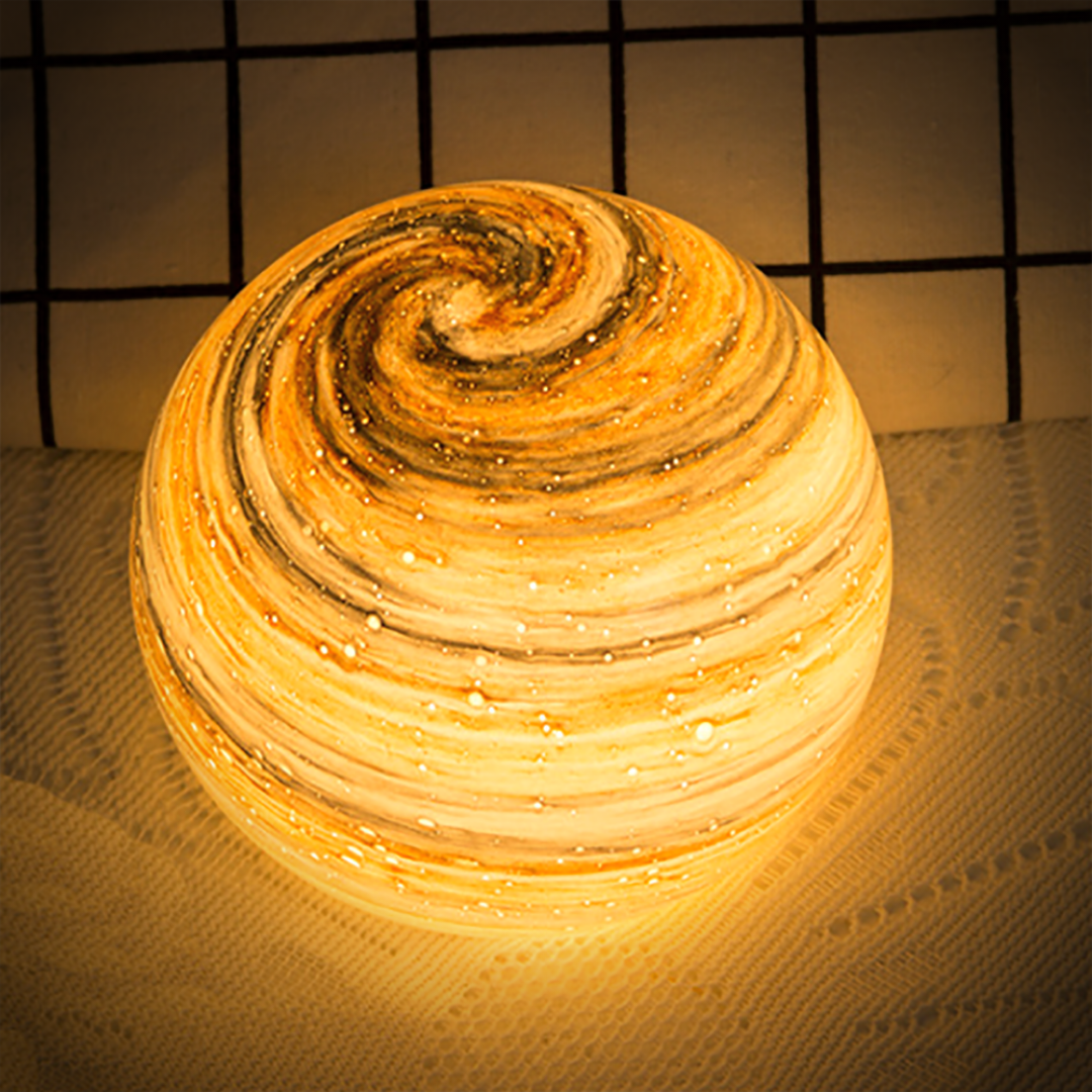 Soluna – Glass Moon Lamp with Cosmic Details for Warm Ambience