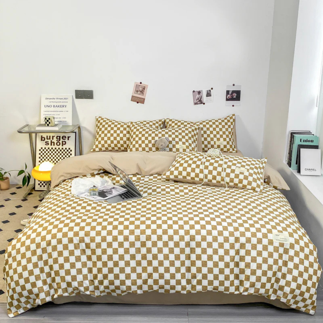 Cashu - Luxury Duvet Cover with Checked Pattern