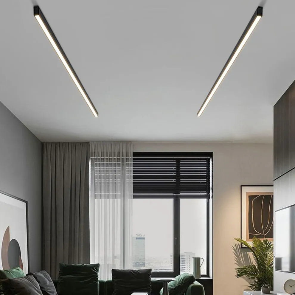 Orythia - Black Metal Ceiling Lamp LED Linear Minimalist Modern Design