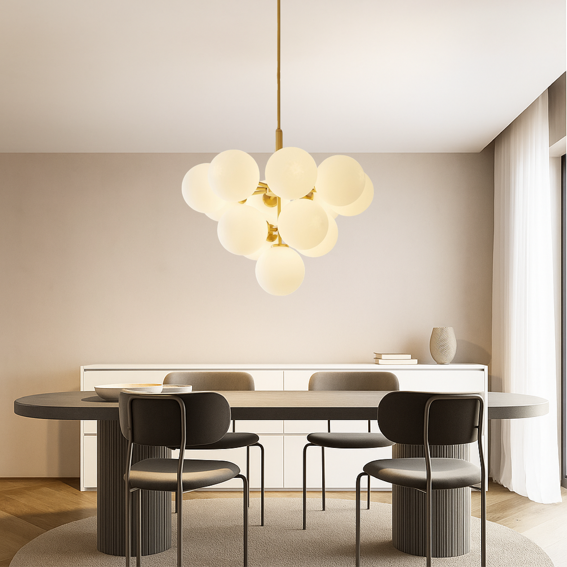 Auralith - Scandinavian Chandelier with Glass Spheres