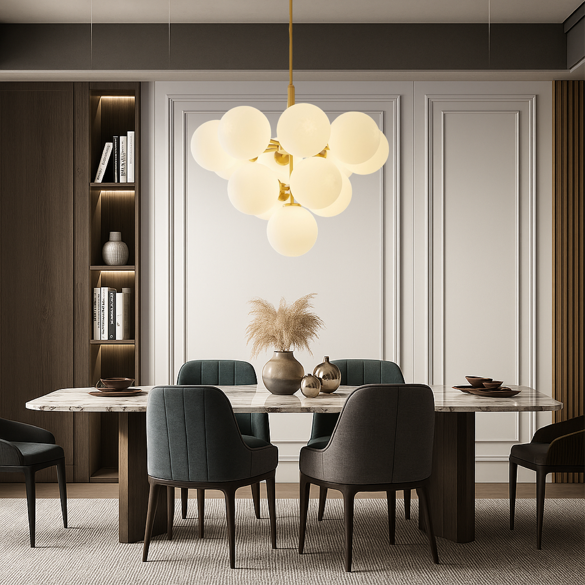 Auralith - Scandinavian Chandelier with Glass Spheres