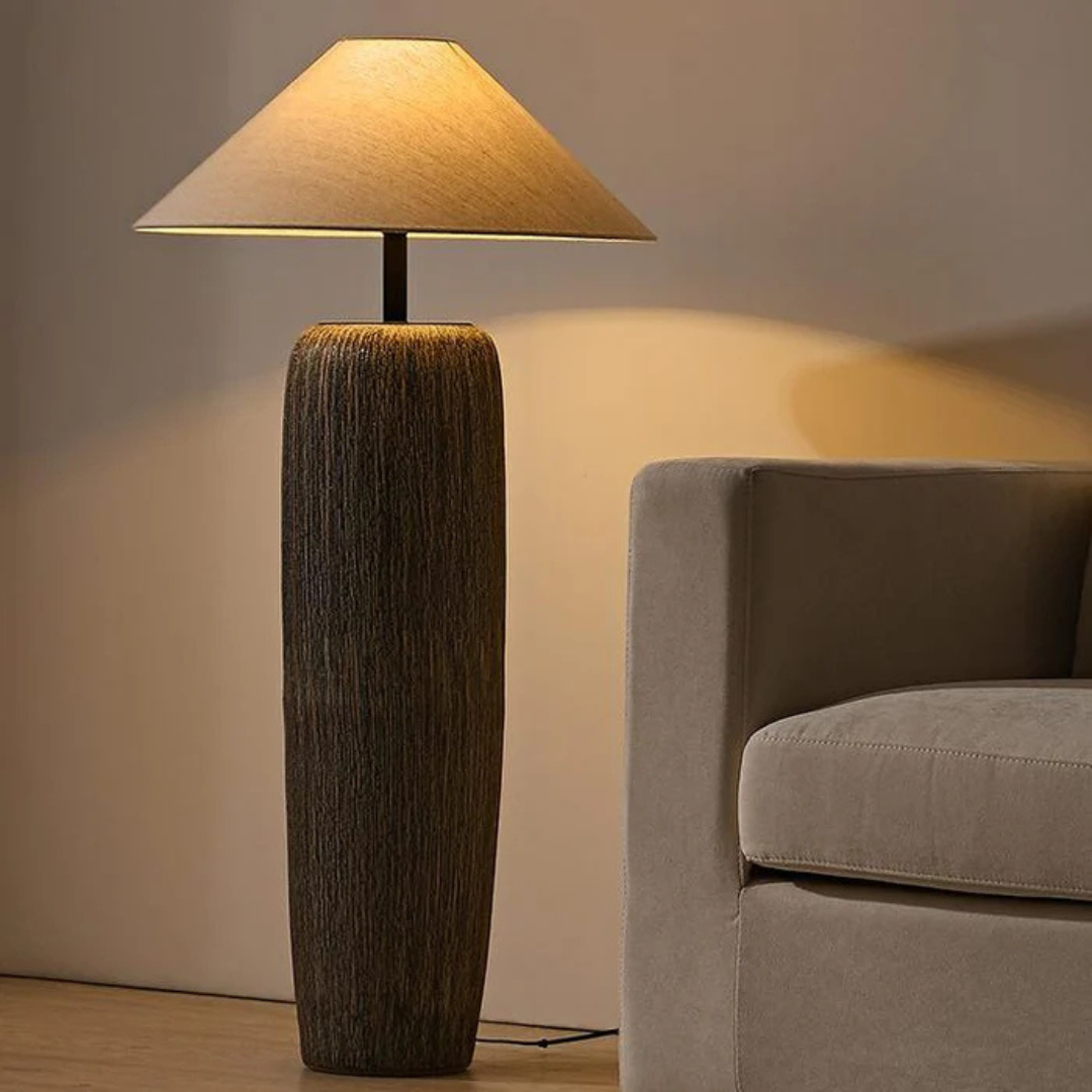 Orama – Distressed Wooden Floor Lamp