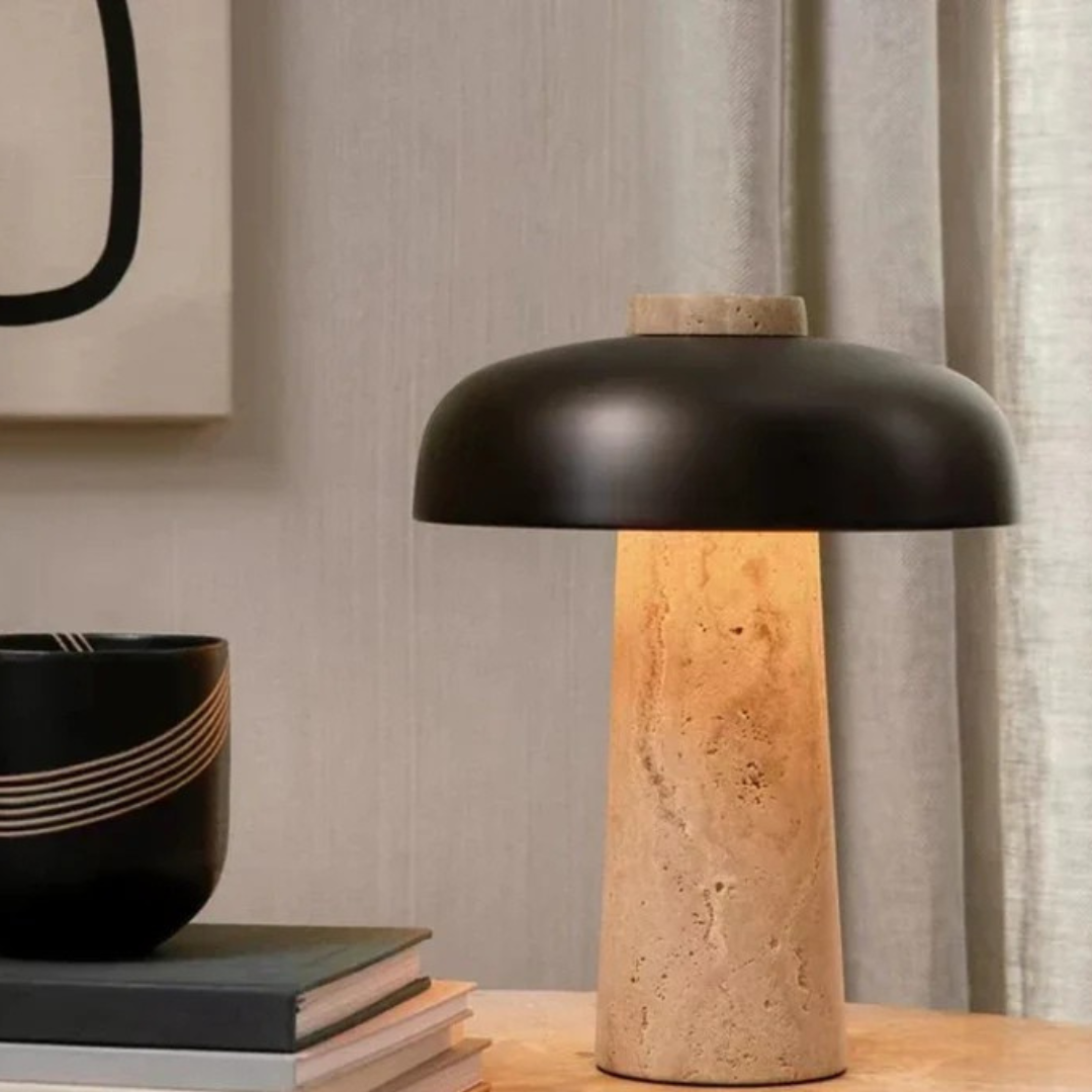 Artemis - Luxury Travertine LED Table Lamp