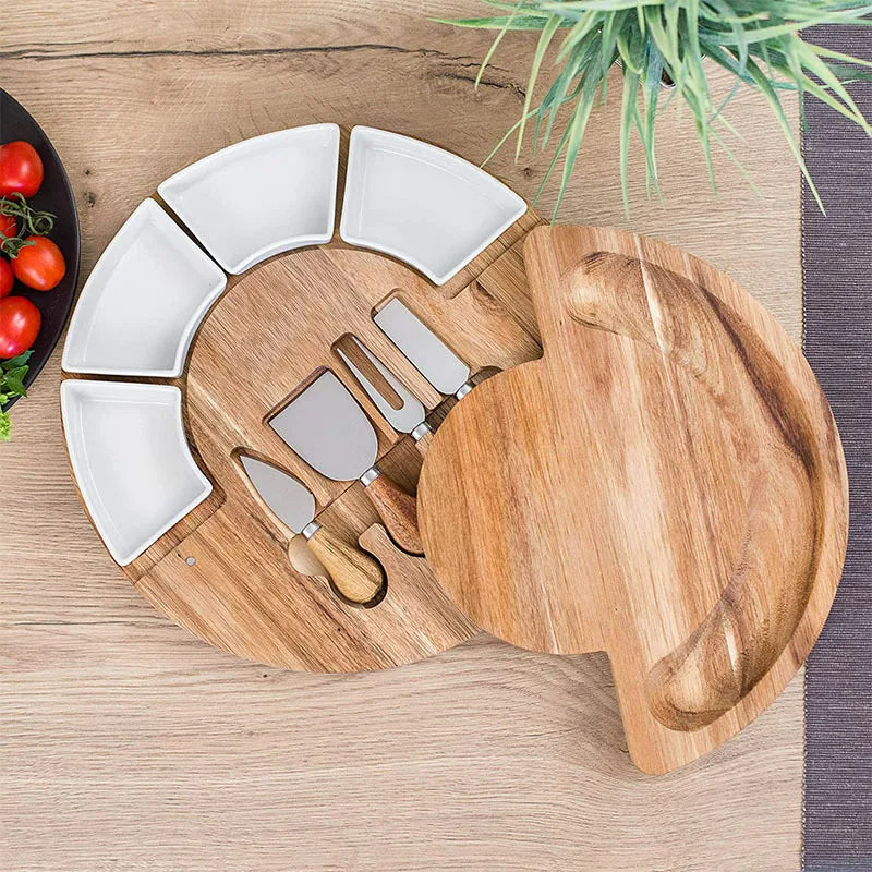 Plankora – Elegant Cheese Board and Knife Set for Serving