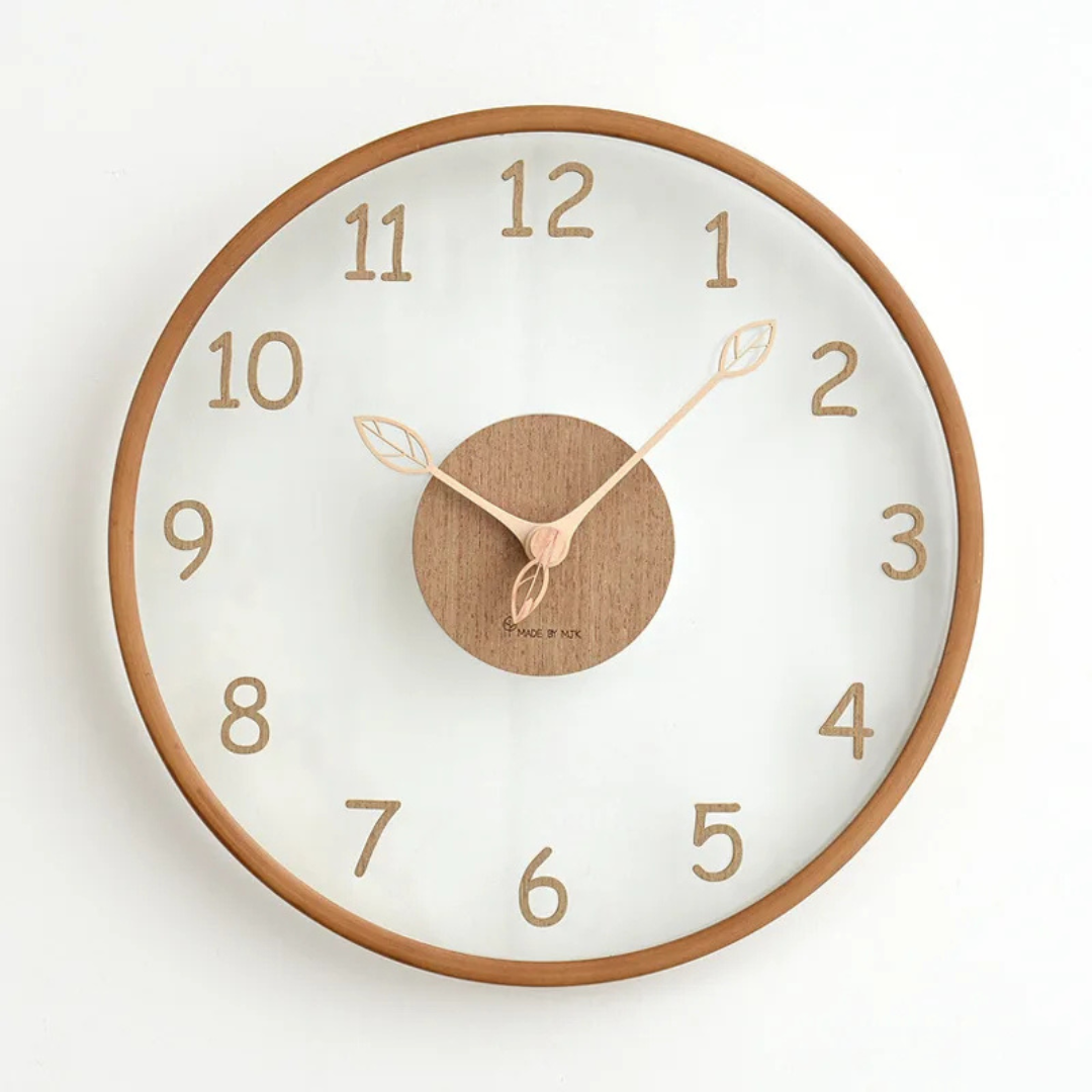Metron - Stylish Wooden Wall Clock with Glass