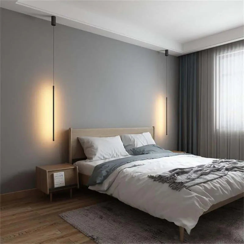 Lorencia - Black Metal Pendant Lamp Linear Minimalist Design