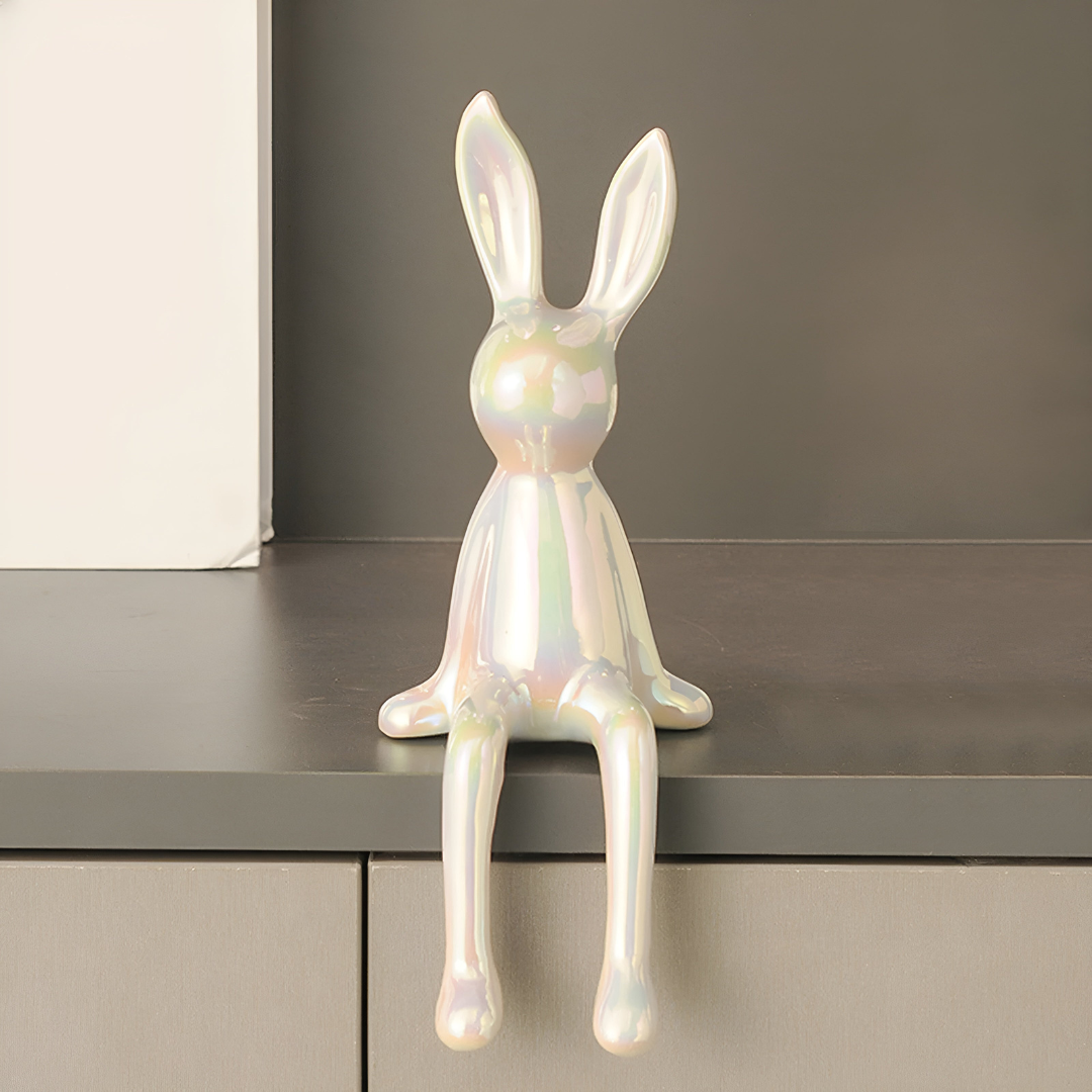 Clavra - Shiny Ceramic Rabbit Statue