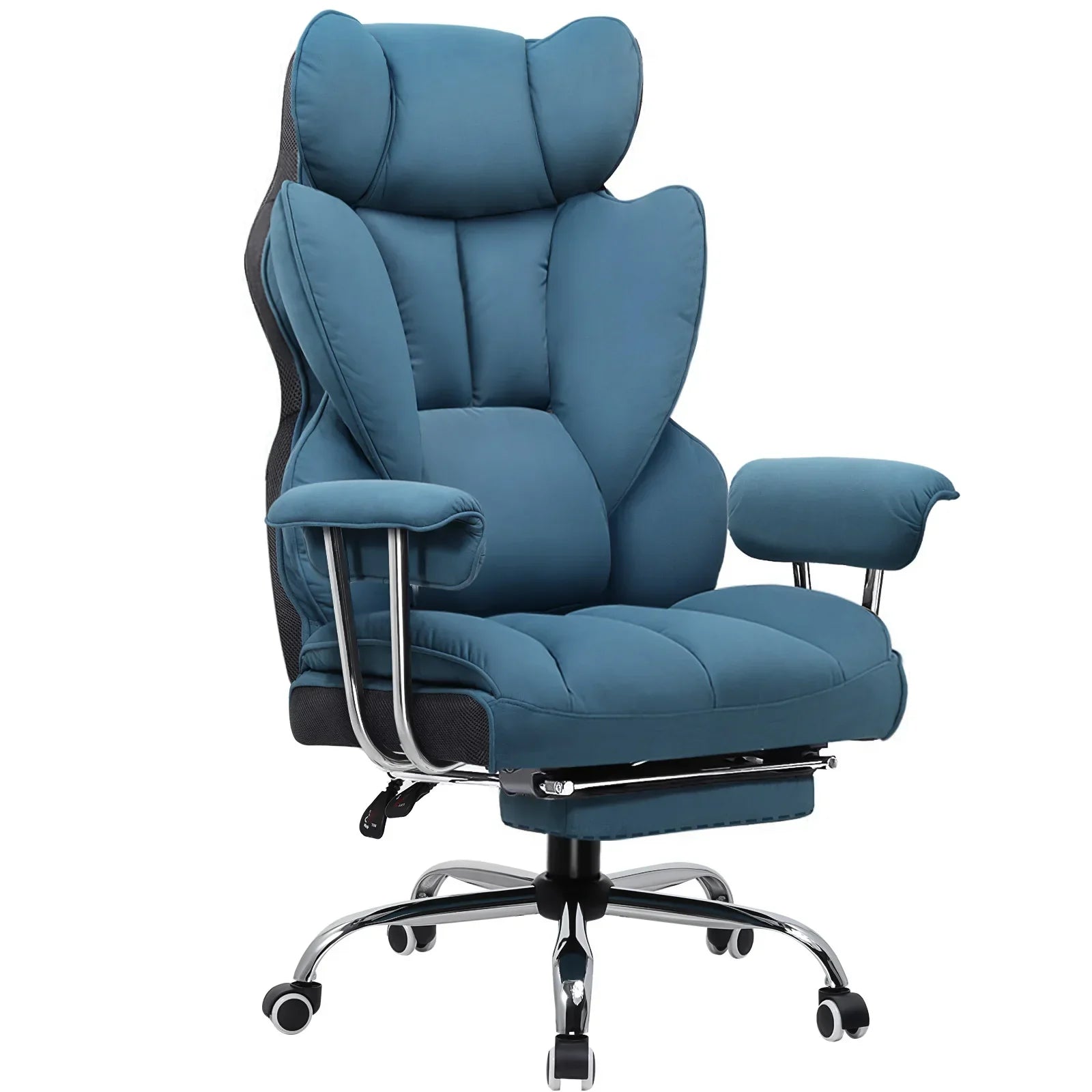 Valona – Ergonomic Fabric Gaming Chair with Footrest and Cushion