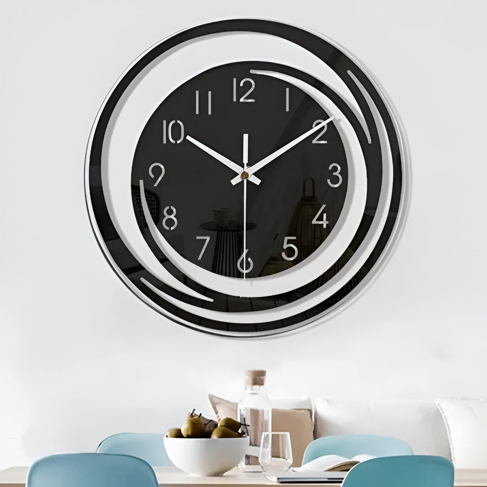 Sorana - Modern Black Acrylic Wall Clock in Scandinavian Design 30 cm