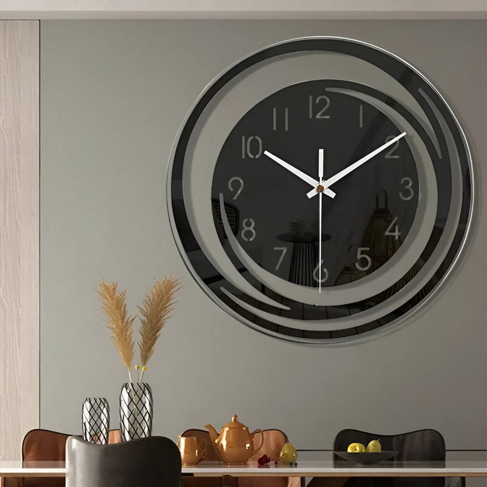 Sorana - Modern Black Acrylic Wall Clock in Scandinavian Design 30 cm