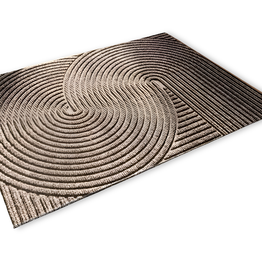 Velione - Rectangular PVC Non-Slip Doormat with Geometric Pattern