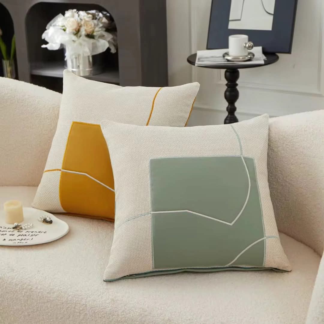 Selenara - Decorative Cushion with Geometric Embroidery
