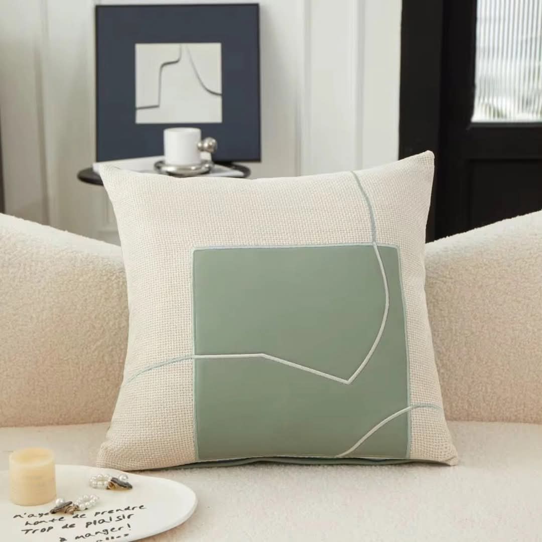 Selenara - Decorative Cushion with Geometric Embroidery