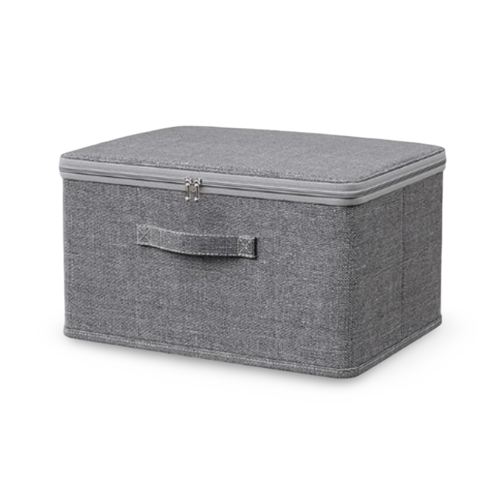 Virell – Grey Fabric Storage Box With Lid
