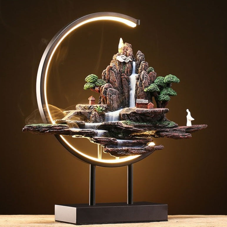 Eliandre - Incense Lamp with Misty Mountain Landscape