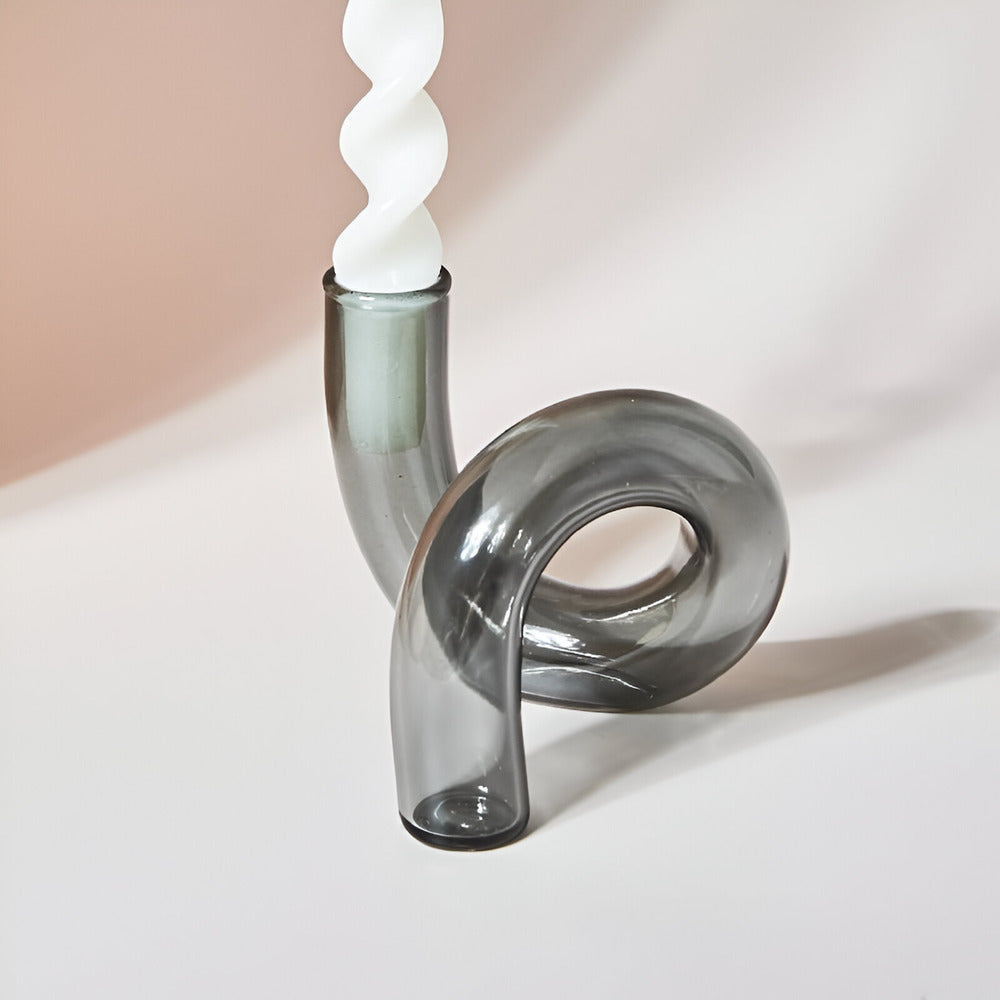 Lyona - Elegant Glass Vase with Integrated Candle Holder