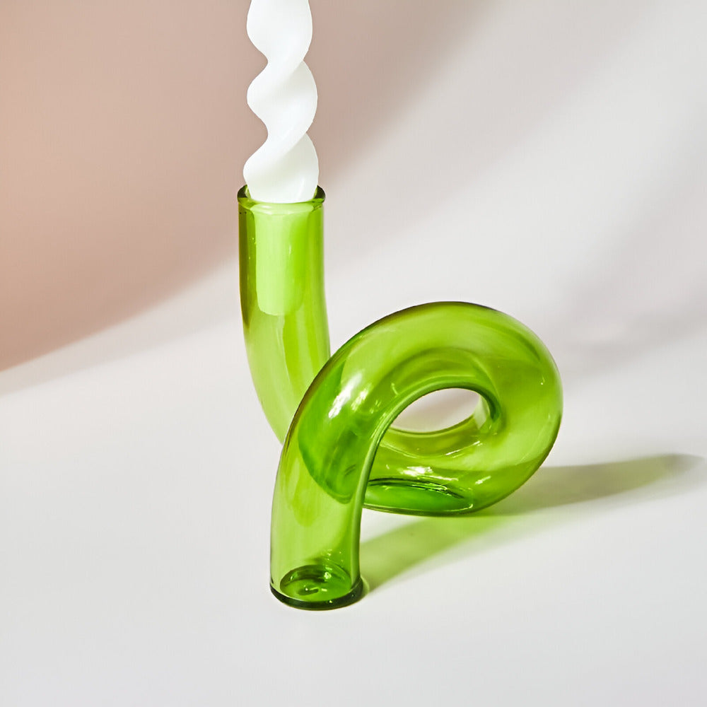 Lyona - Elegant Glass Vase with Integrated Candle Holder