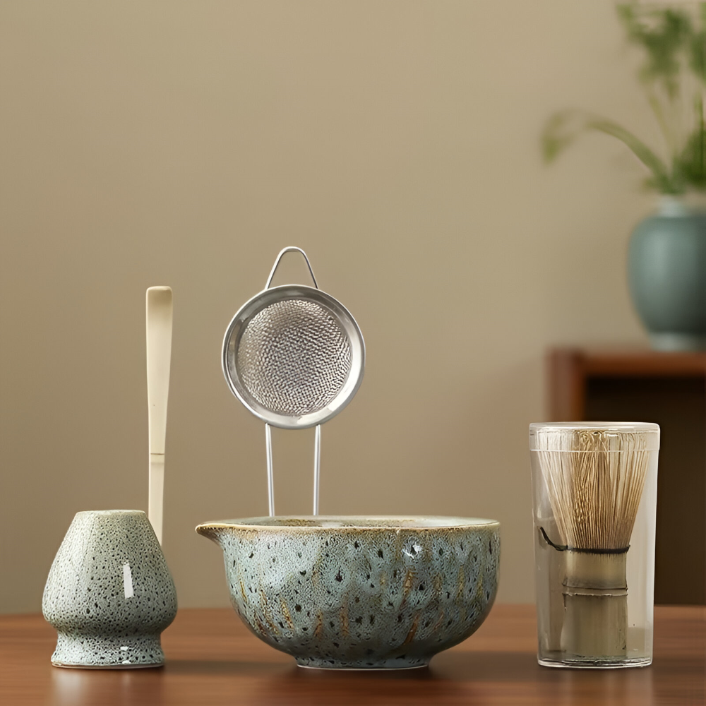 Harunori – Japanese Matcha Tea Set 5-Piece with Handmade Ceramic Bowl