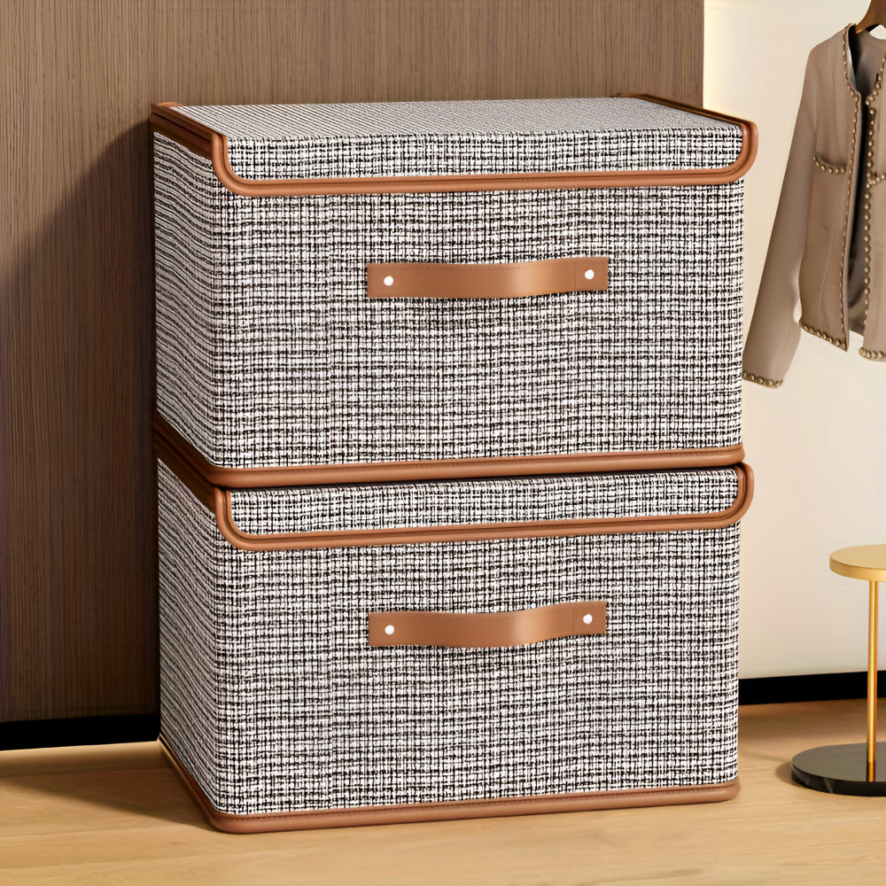 Valmont – Storage Box With Lid 54L Hahnentrit Pattern