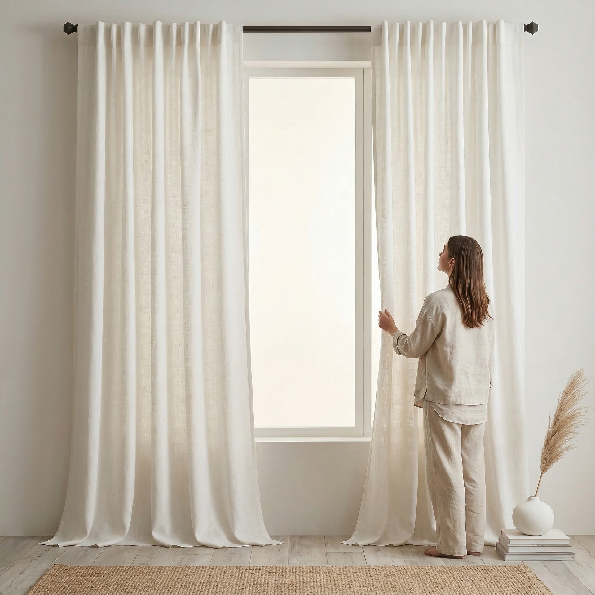 Cortelle - Linen Curtain with Pleat Design