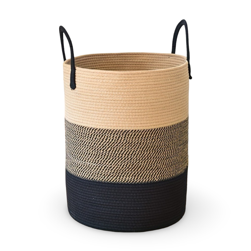 Caeloria – Round Cotton Laundry Basket Foldable for Laundry and Toys