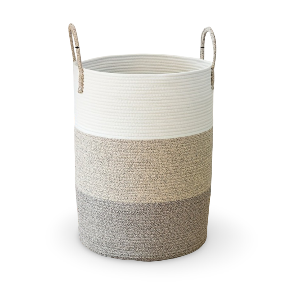 Caeloria – Round Cotton Laundry Basket Foldable for Laundry and Toys