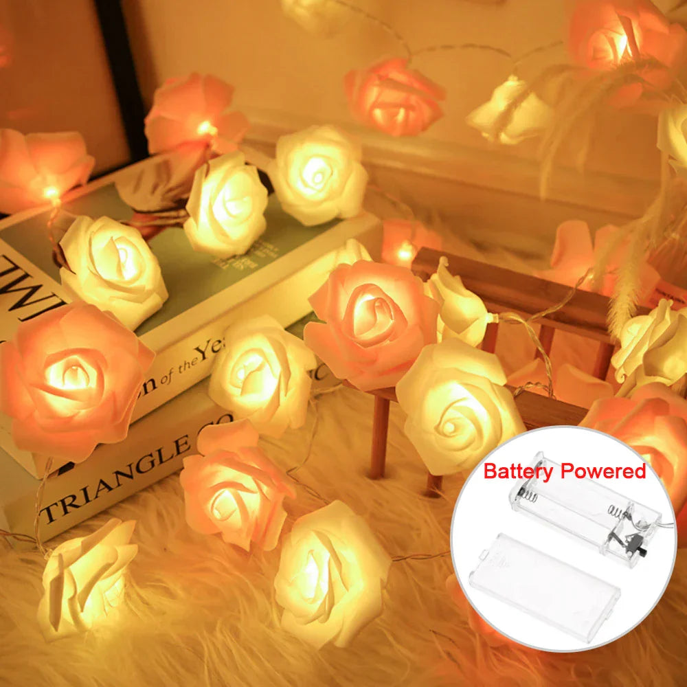Cirellia – LED Rose Flower String Lights USB or Battery Powered