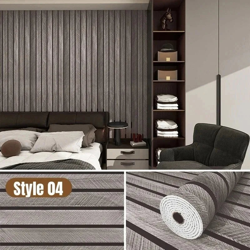 Marosia - 3D Wood Look Wall Panels Flexible Self-Adhesive PVC Roll Wall Decoration