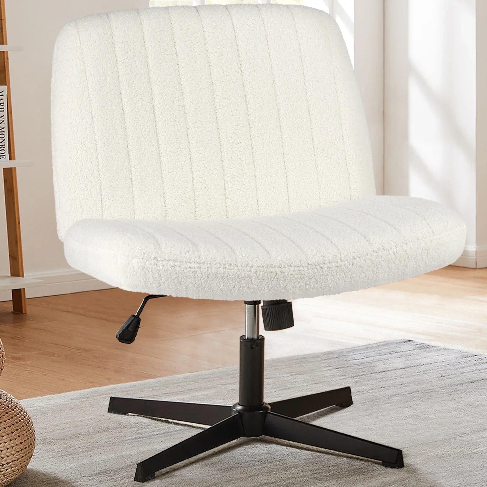 Athra – Adjustable Fabric Swivel Chair Without Armrests