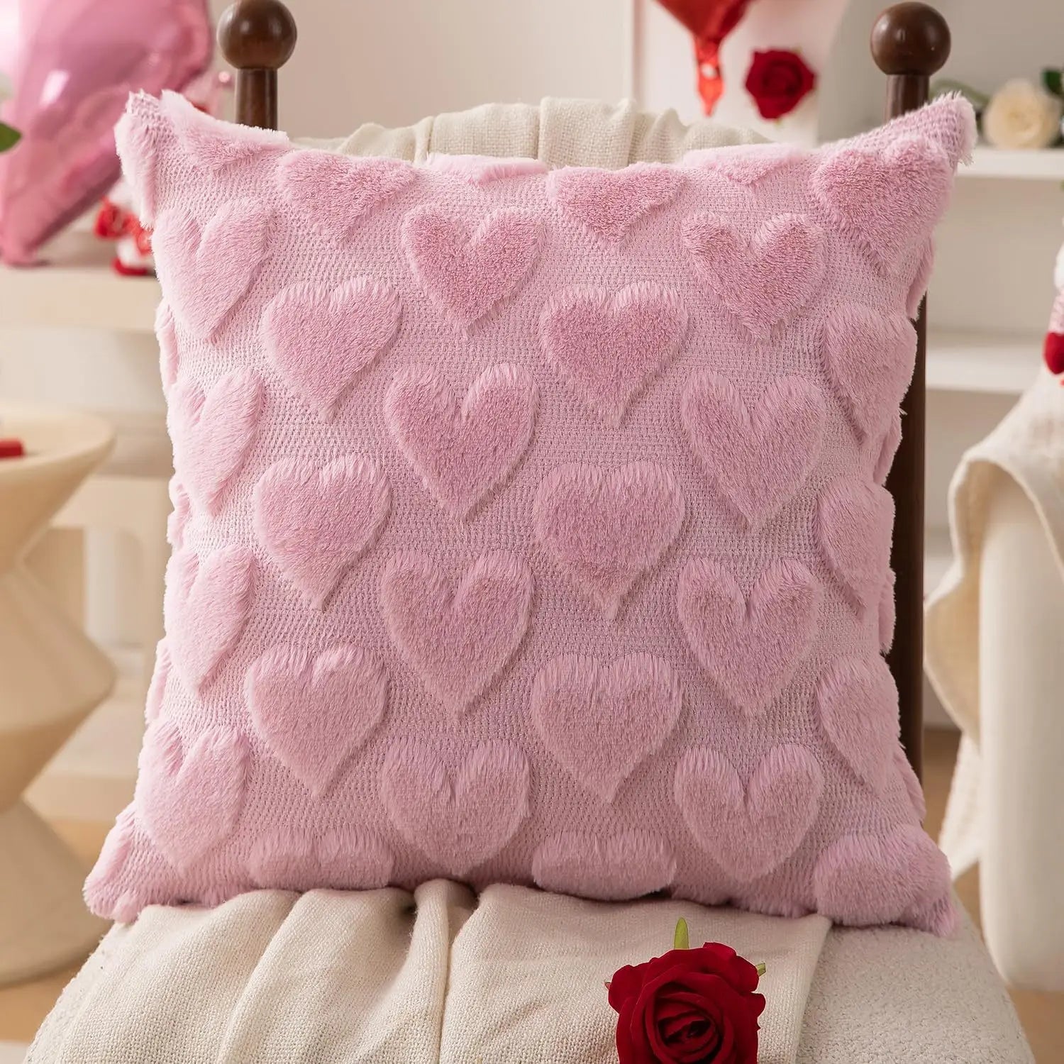 Roselinde – Pink Heart Decorative Cushion 30x40CM