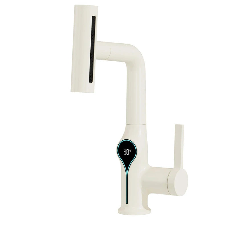 Celandra – Sink Faucet Waterfall Spray Temperature Display Adjustable Sprayer