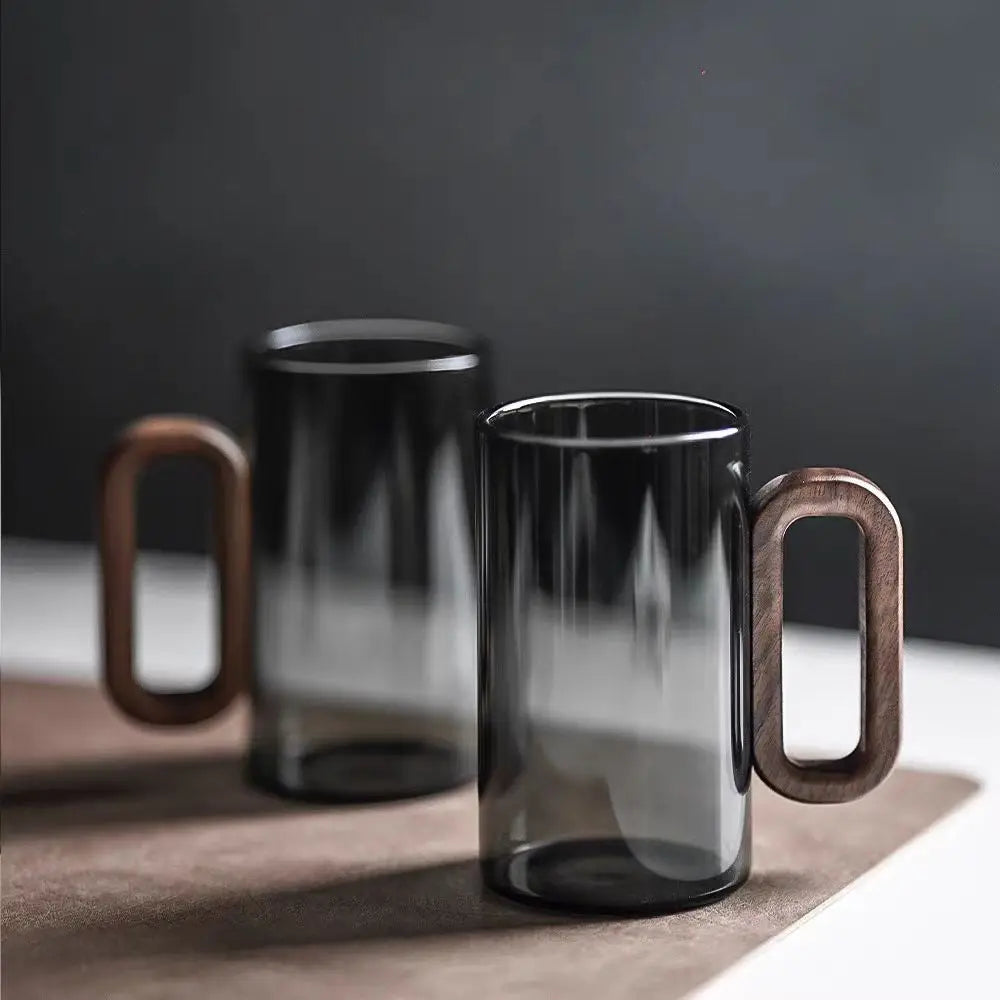 Bravion – Heat Resistant Glass Mug With Wooden Handle