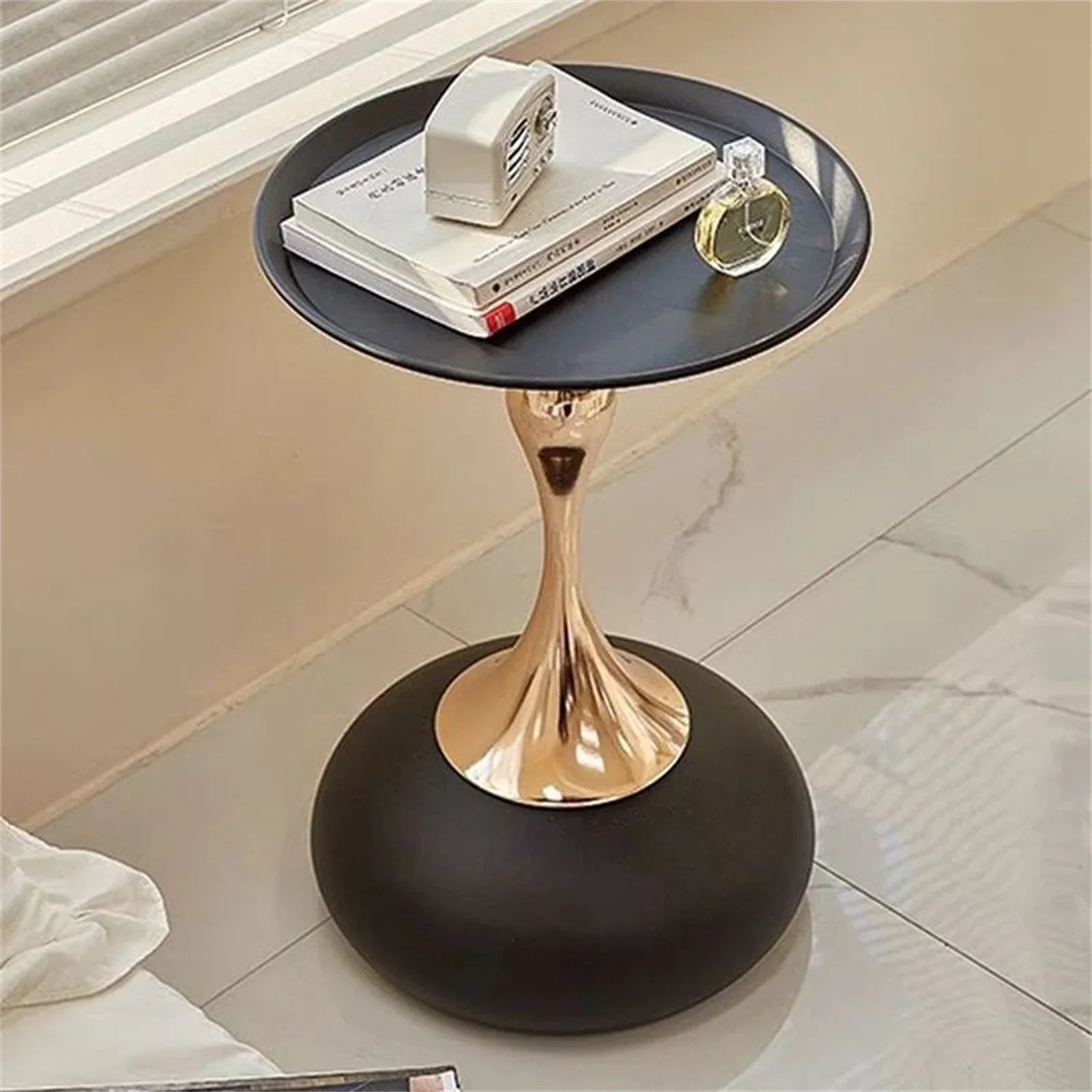 Auranelle – Italian Design Small Round Side Table Light Luxury Style