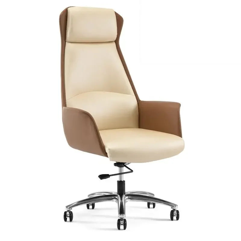 Jorvain – Leather Office Chair with Swivel Function and Adjustable Height