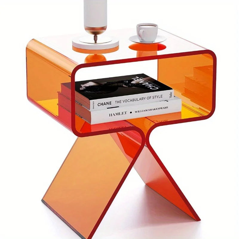 Ignyra – Transparent Acrylic Side Table Slim Modern Design