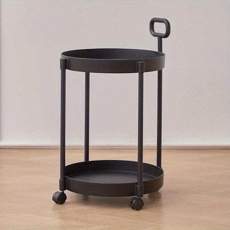 Aetherelle - 2-Level Side Table on Wheels with Handle