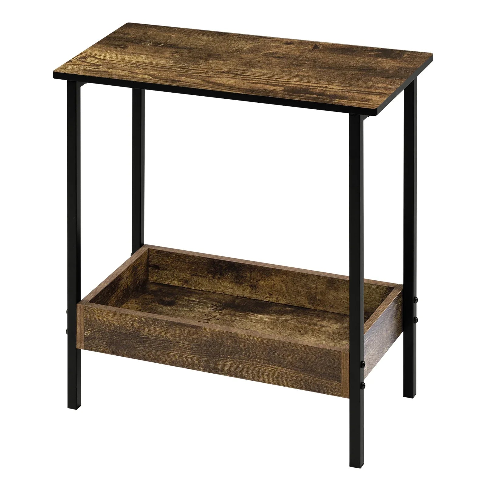 Velistra – Side Table and Coffee Table with 2 Shelves and Extra Storage