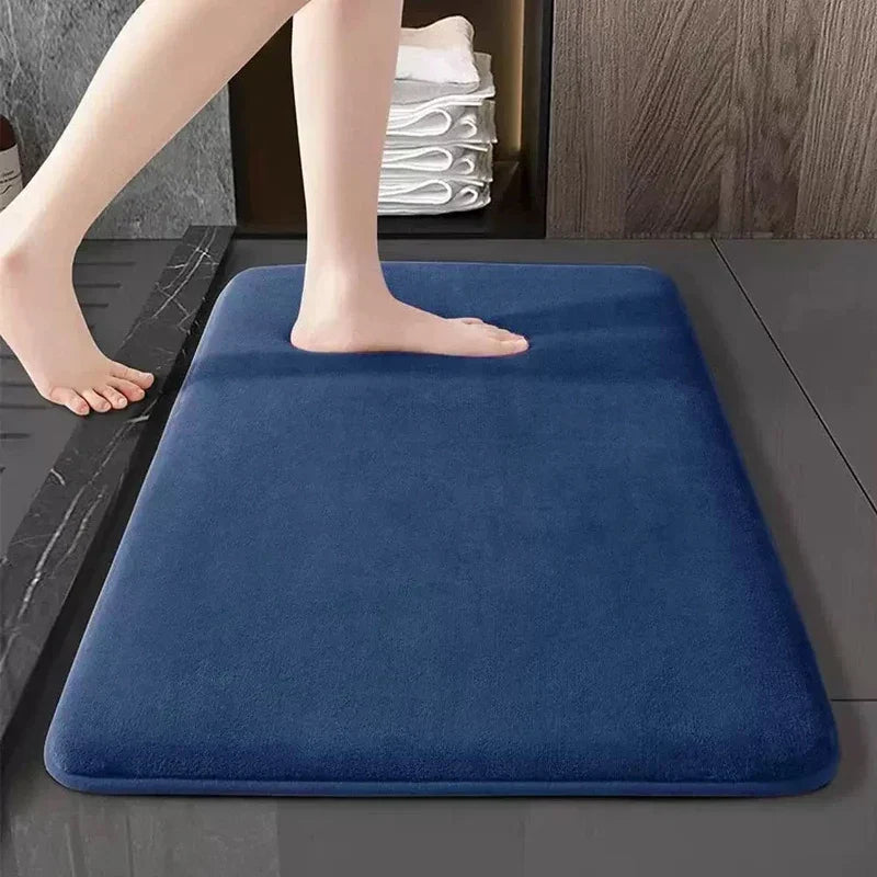 Severa - Absorbent Non-Slip Coral Velvet Bath Mat for the Bathroom