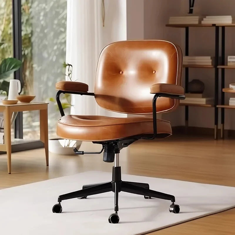 Callista - Leather Swivel Chair for Desk or Gaming with High Seating Comfort