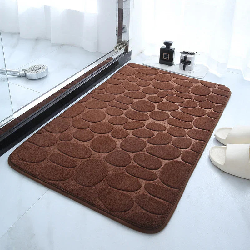 Ceres - Non-slip Memory Foam Bath Mat with Pebble Relief