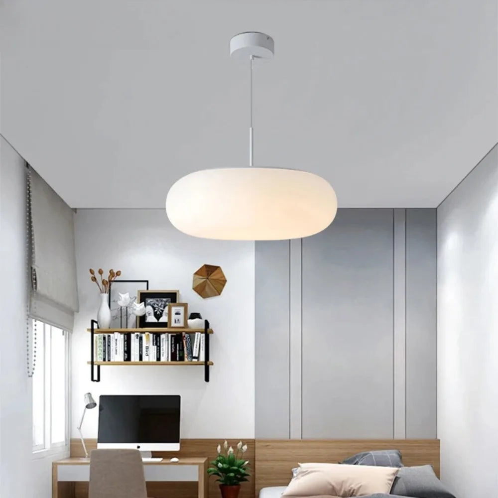 Nyxora – Modern Cream Pendant Light Chandelier Style with Warm LED Lighting