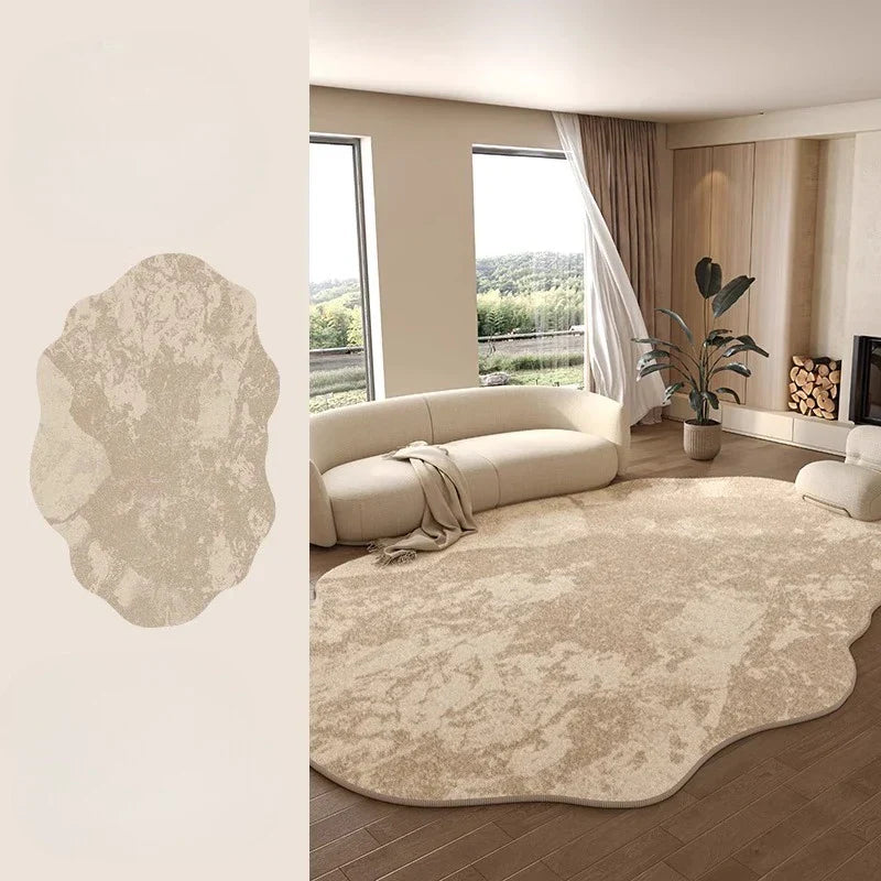 Corvessia – Irregular Plush Area Rug Light Luxury Washable for Bedroom and Living Room