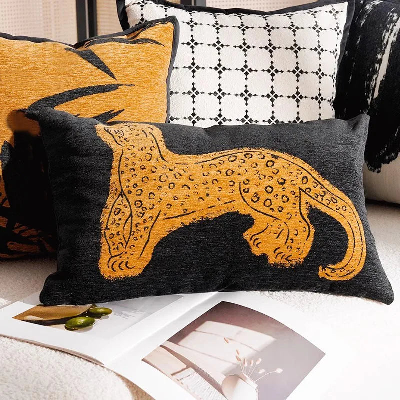 Theona - Luxury Embroidered Decorative Cushion with Horse Print for Sofa and Living Room