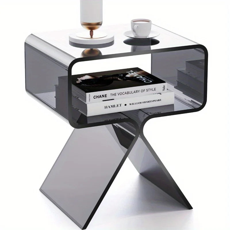 Ignyra – Transparent Acrylic Side Table Slim Modern Design