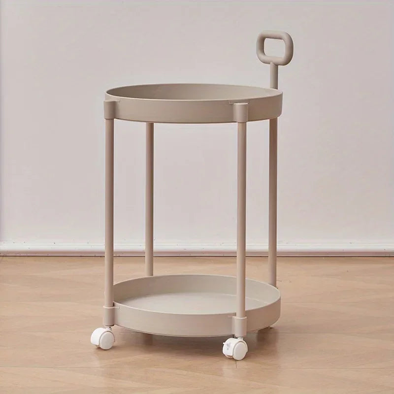 Aetherelle - 2-Level Side Table on Wheels with Handle